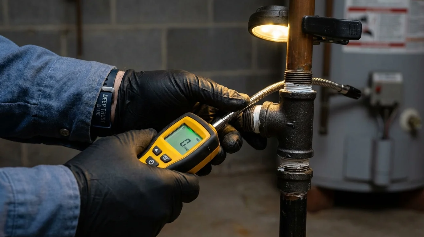 Gas leak detection with electronic sniffer by Johns Plumbing LLC in Wawarsing